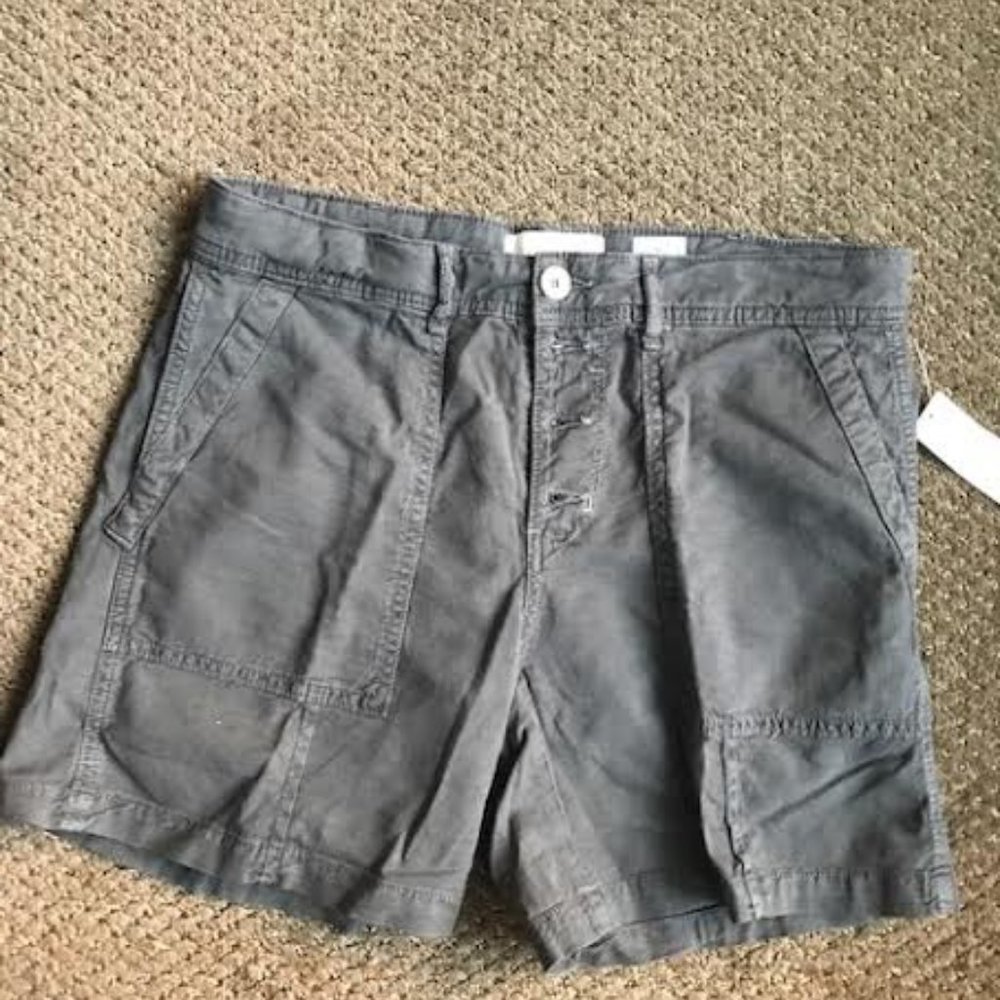 Grey Button Front Cargo Shorts from Anthropologie